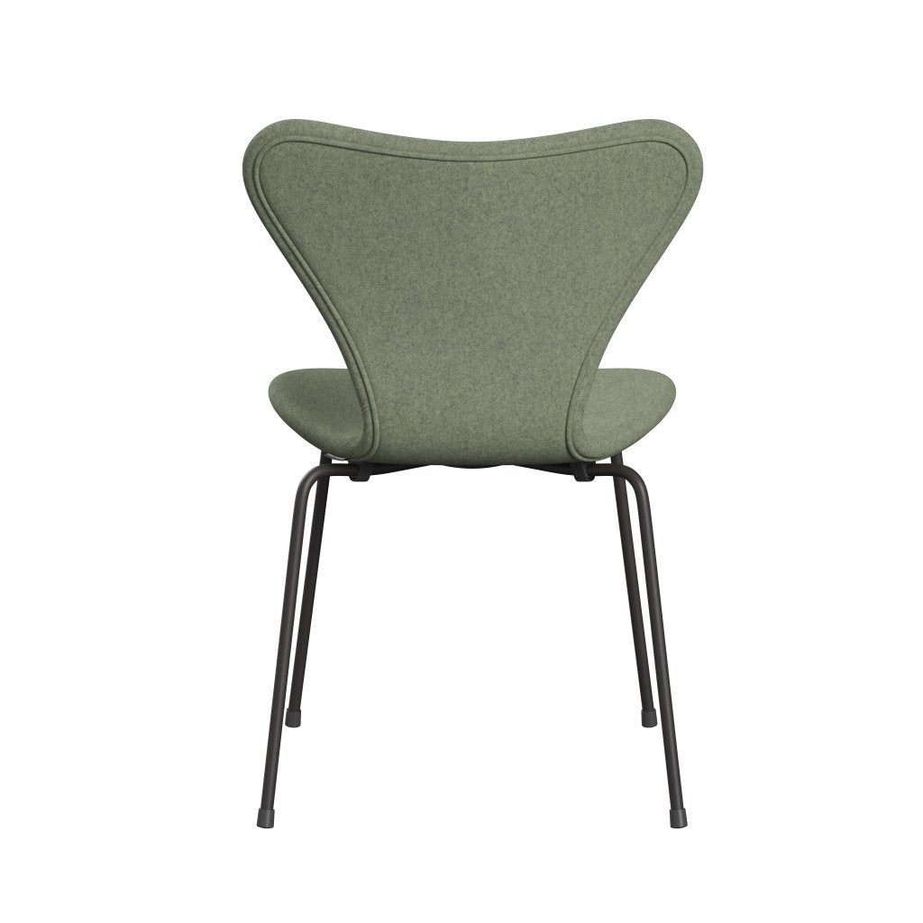 Fritz Hansen 3107 Chair Full Upholstery, Warm Graphite/Divina Melange Light Green