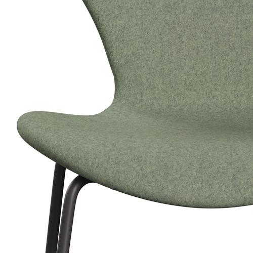 Fritz Hansen 3107 Chair Full Upholstery, Warm Graphite/Divina Melange Light Green