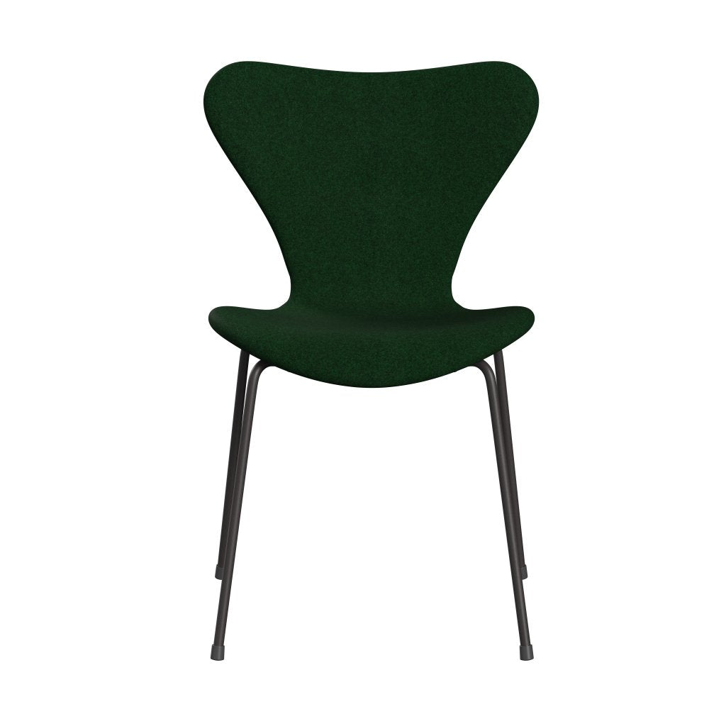 Fritz Hansen 3107 Chair Full Upholstery, Warm Graphite/Divina Melange Forest Green