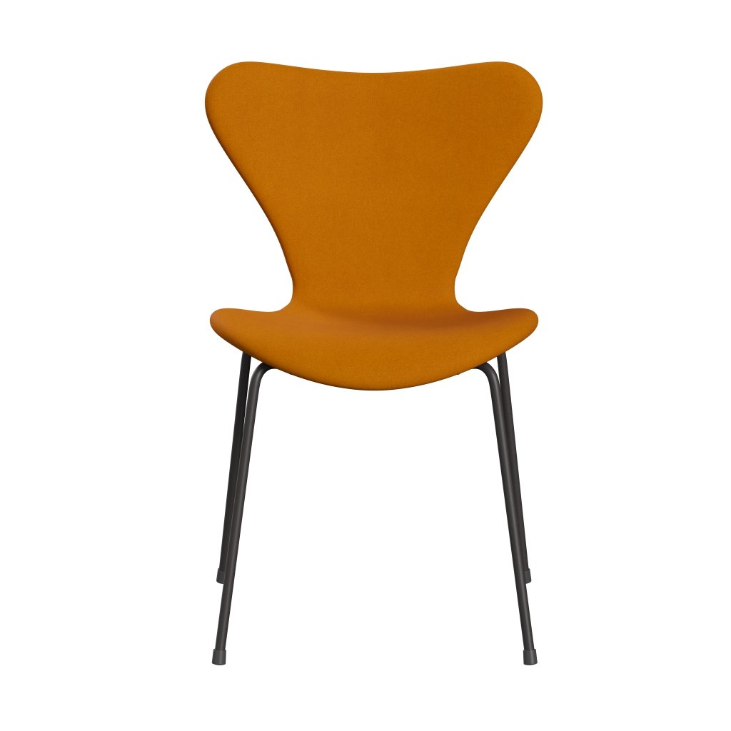 Fritz Hansen 3107 Chair Full Upholstery, Warm Graphite/Divina Mustard