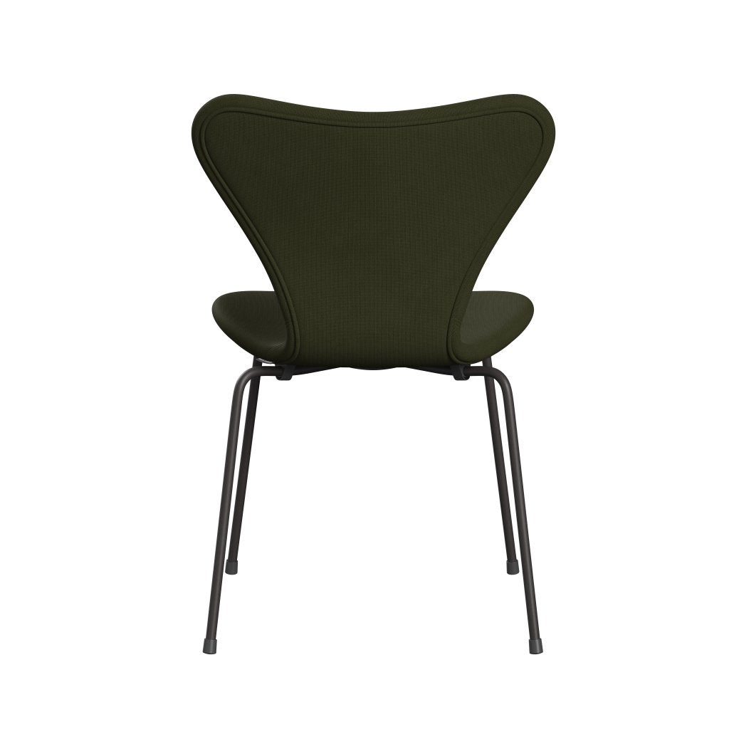 Fritz Hansen 3107 Chair Full Upholstery, Warm Graphite/Fame Dark Brown Green