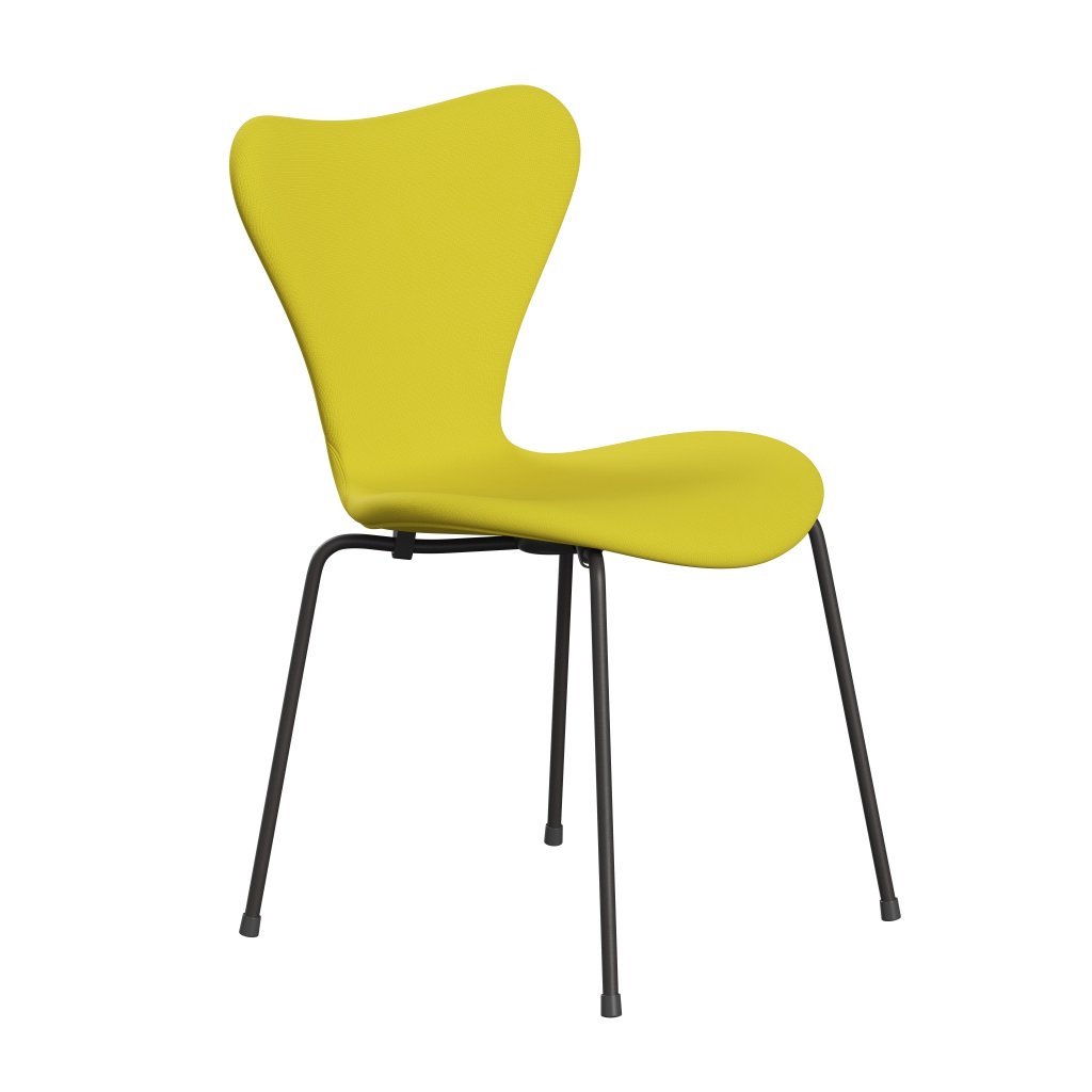 Fritz Hansen 3107 Chair Full Upholstery, Warm Graphite/Fame Yellow