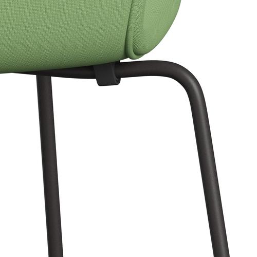 Fritz Hansen 3107 Chair Full Upholstery, Warm Graphite/Fame Light Green