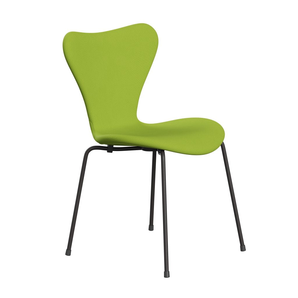 Fritz Hansen 3107 židle plné čalounění, teplý grafit/sláva Neon Green