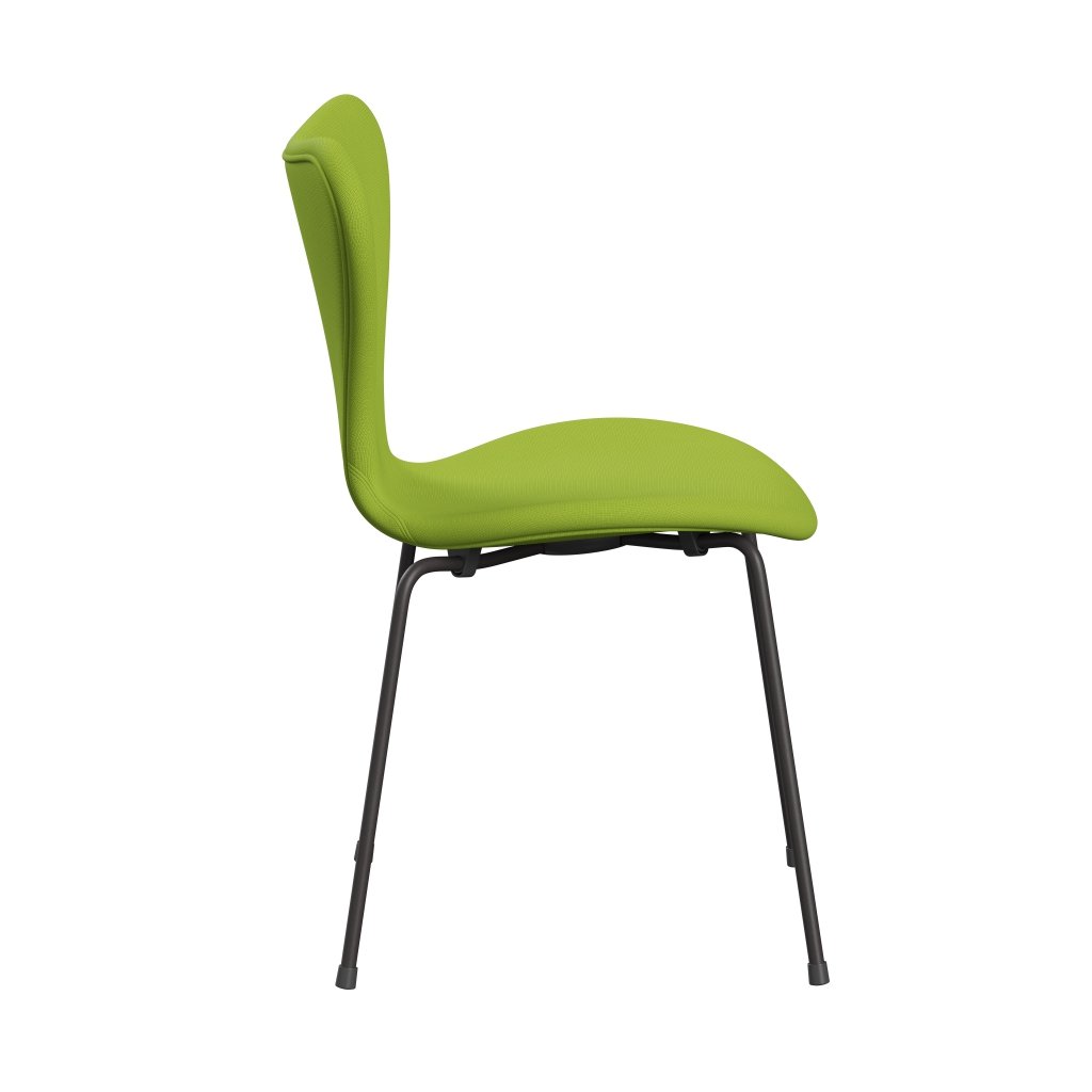 Fritz Hansen 3107 židle plné čalounění, teplý grafit/sláva Neon Green