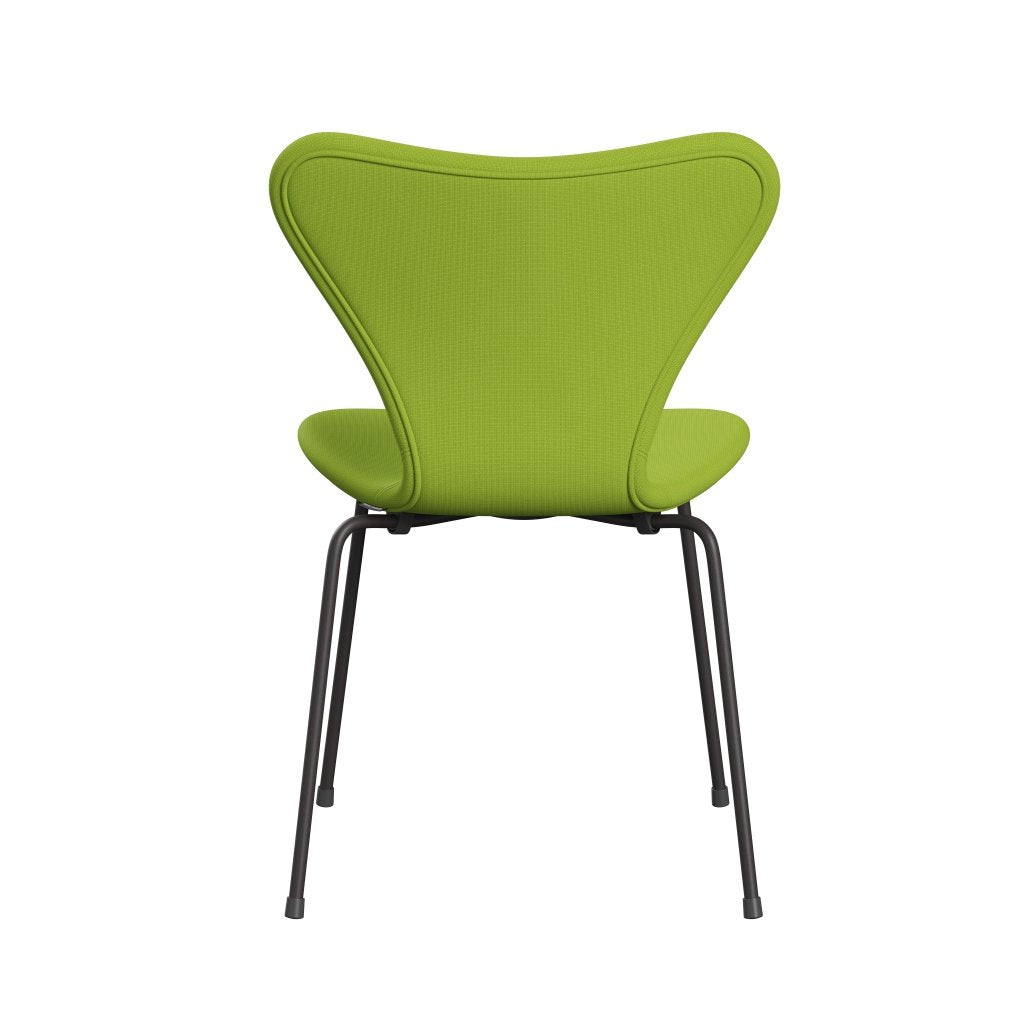 Fritz Hansen 3107 židle plné čalounění, teplý grafit/sláva Neon Green