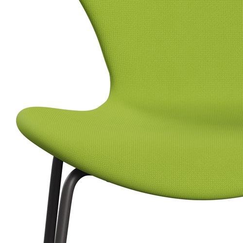 Fritz Hansen 3107 židle plné čalounění, teplý grafit/sláva Neon Green