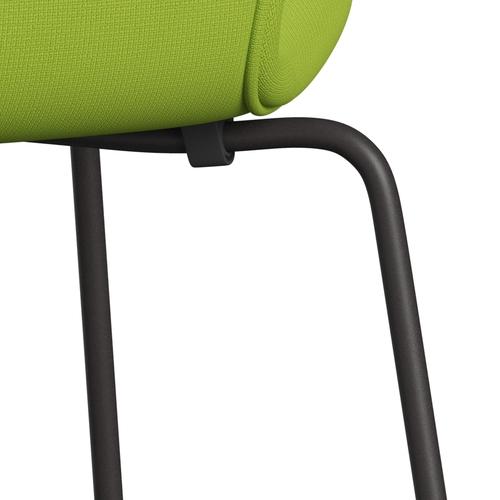 Fritz Hansen 3107 židle plné čalounění, teplý grafit/sláva Neon Green