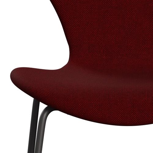 Fritz Hansen 3107 Chair Full Upholstery, Warm Graphite/Hallingdal Dark Red