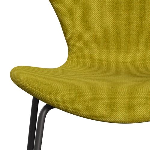 Fritz Hansen 3107 Chair Full Upholstery, Warm Graphite/Hallingdal Yellow/Green