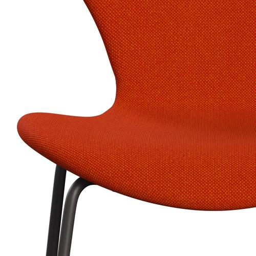 Fritz Hansen 3107 Chair Full Upholstery, Warm Graphite/Hallingdal Red/Orange