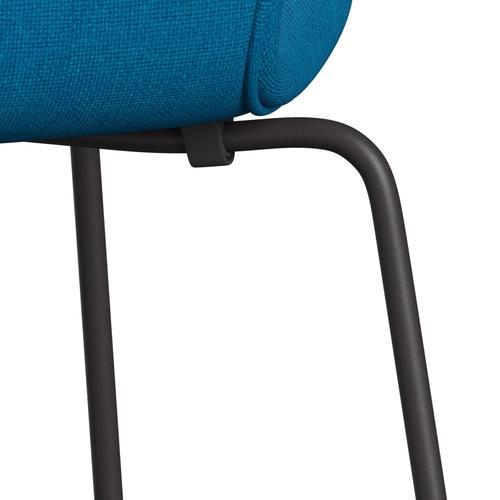 Fritz Hansen 3107 Chair Full Upholstery, Warm Graphite/Hallingdal Turquoise