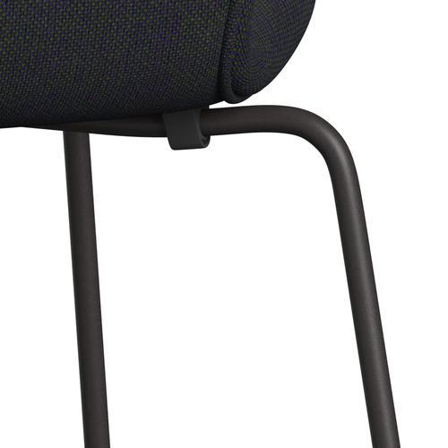 Fritz Hansen 3107 Chair Full Upholstery, Warm Graphite/Hallingdal Violet/Green