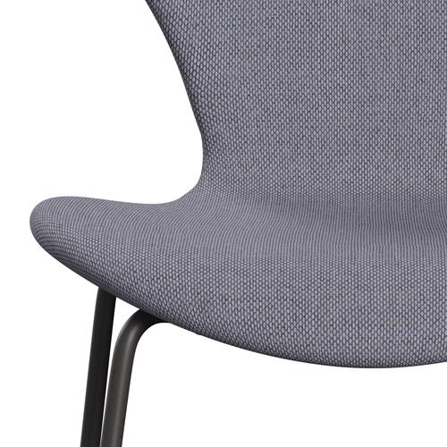 Fritz Hansen 3107 Židle plné čalounění, teplý grafit/re vlna levandule/přirozený