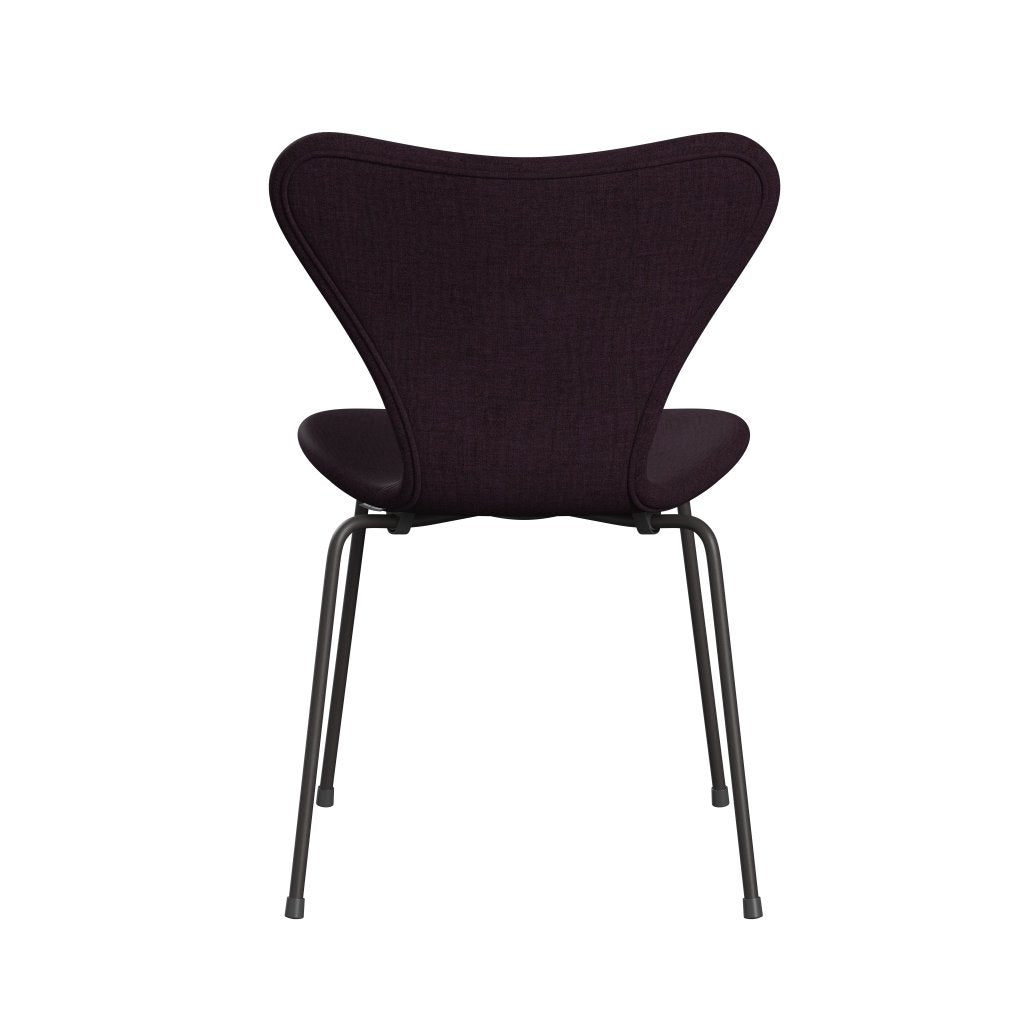 Fritz Hansen 3107 židle plné čalounění, teplý grafit/remix Aubergine (REM692)