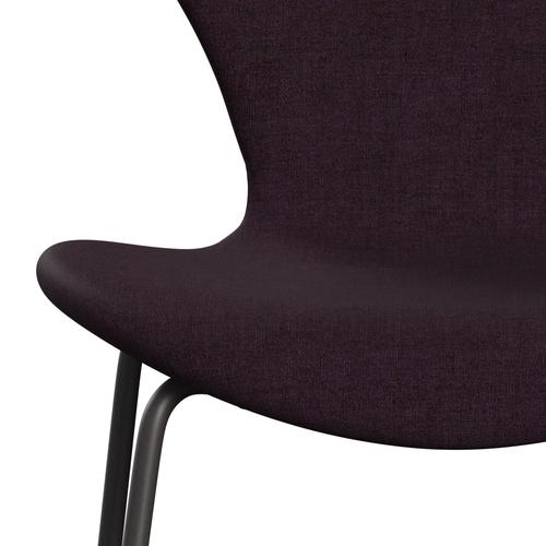 Fritz Hansen 3107 židle plné čalounění, teplý grafit/remix Aubergine (REM692)