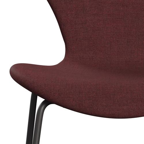 Fritz Hansen 3107 Chair Full Upholstery, Warm Graphite/Remix Wine Red