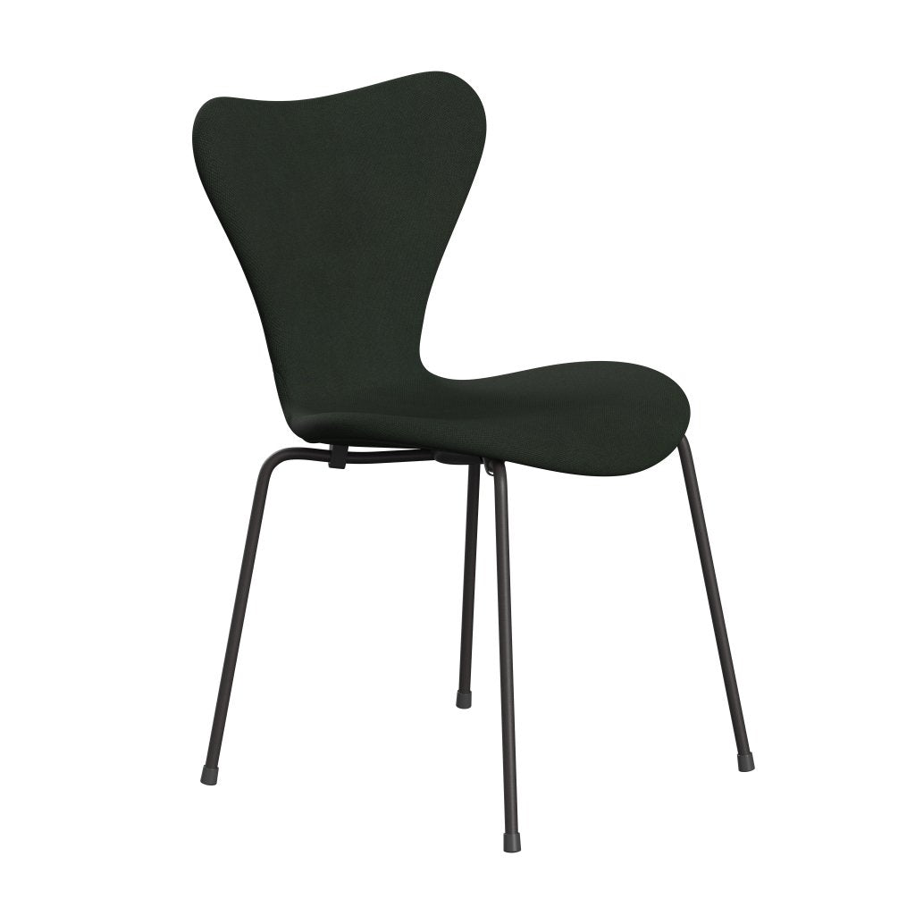 Fritz Hansen 3107 Židle plné čalounění, teplá grafita/Steelcut Dark Army Green