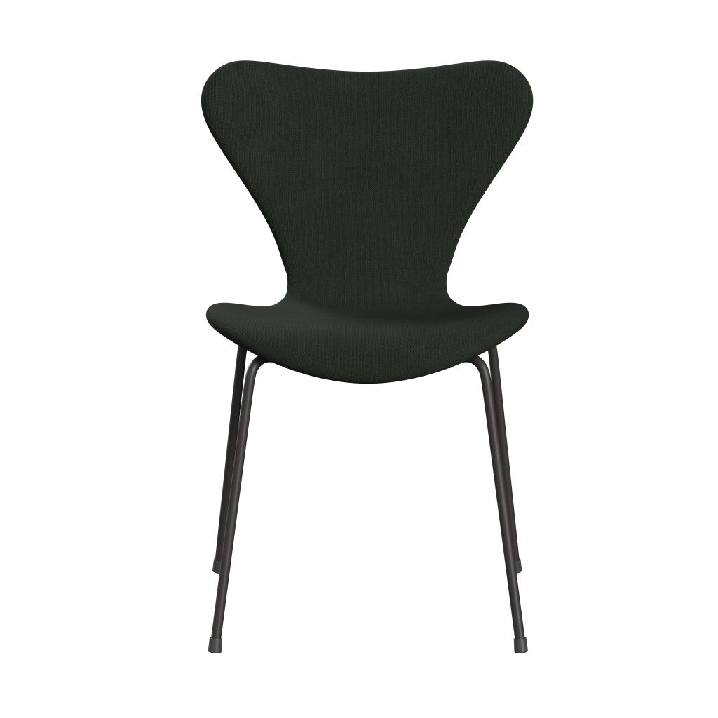 Fritz Hansen 3107 Židle plné čalounění, teplá grafita/Steelcut Dark Army Green