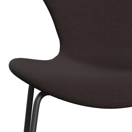 Fritz Hansen 3107 Židle plné čalounění, teplá grafita/Steelcut Dark Earth Brown