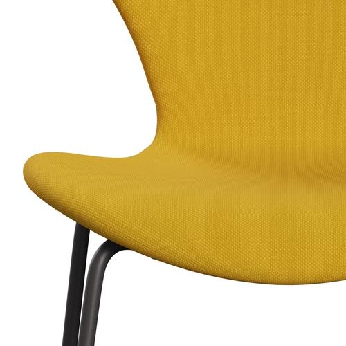 Fritz Hansen 3107 Chair Full Upholstery, Warm Graphite/Steelcut Yellow