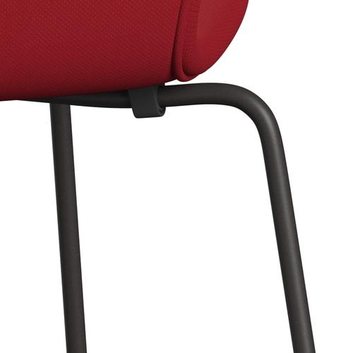 Fritz Hansen 3107 Židle plné čalounění, teplý grafit/Steelcut Standard/Light Dark Red