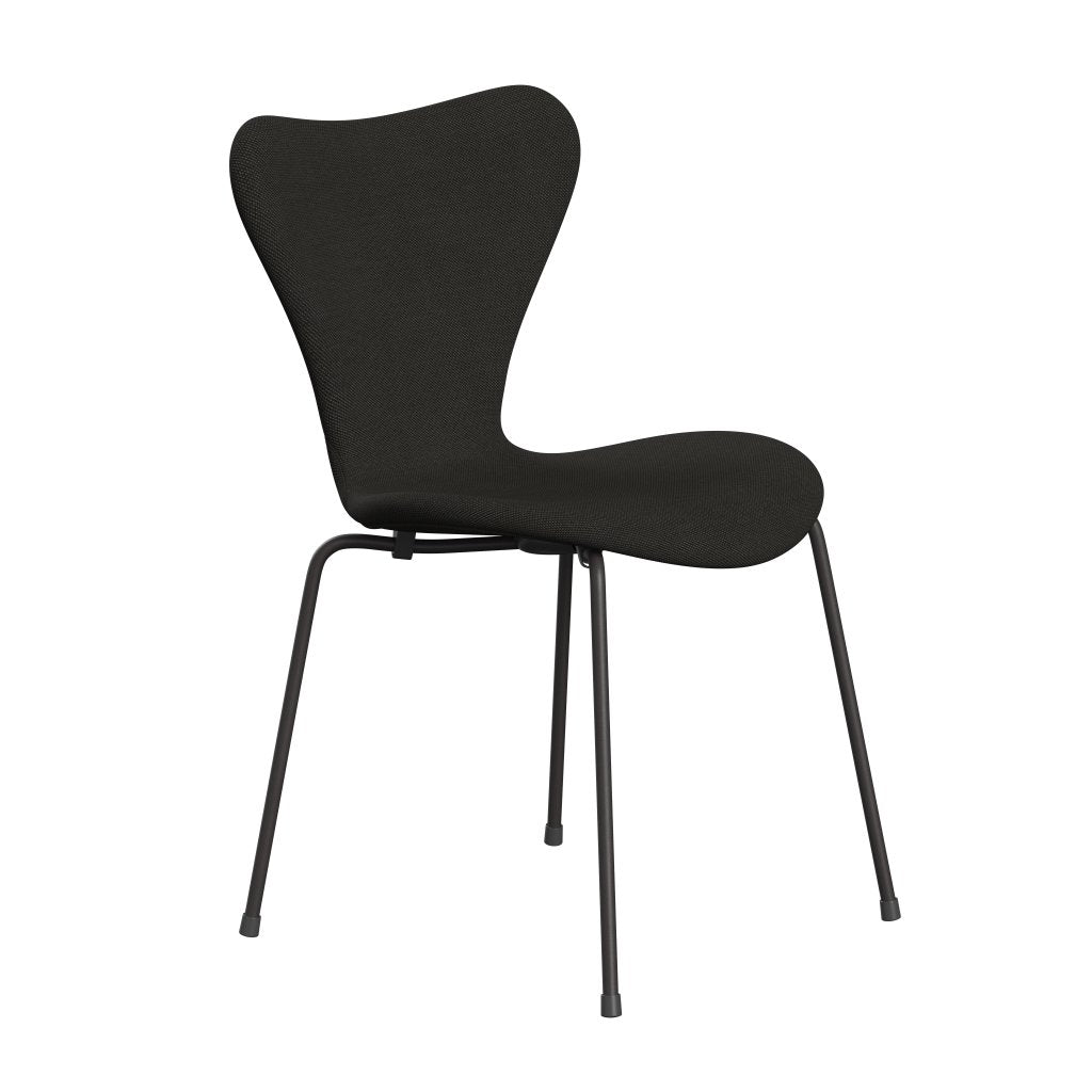 Fritz Hansen 3107 Chair Full Upholstery, Warm Graphite/Steelcut Trio Dark Brown