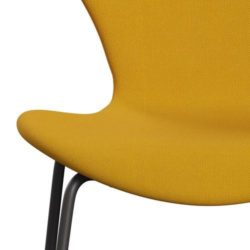 Fritz Hansen 3107 Židle plné čalounění, teplé grafitové/Steelcut Trio Yellow