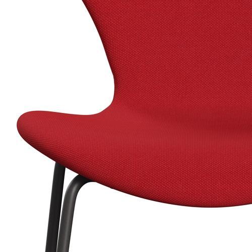 Fritz Hansen 3107 Židle plné čalounění, teplé grafitové/Steelcut Trio Light Red