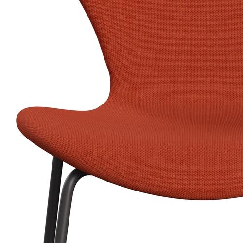 Fritz Hansen 3107 Židle plné čalounění, teplé grafitové/Steelcut Trio Orange