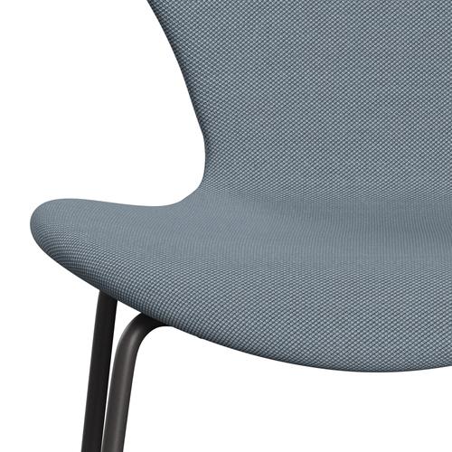 Fritz Hansen 3107 Židle plné čalounění, teplé grafitové/Steelcut trio Pastel Blue