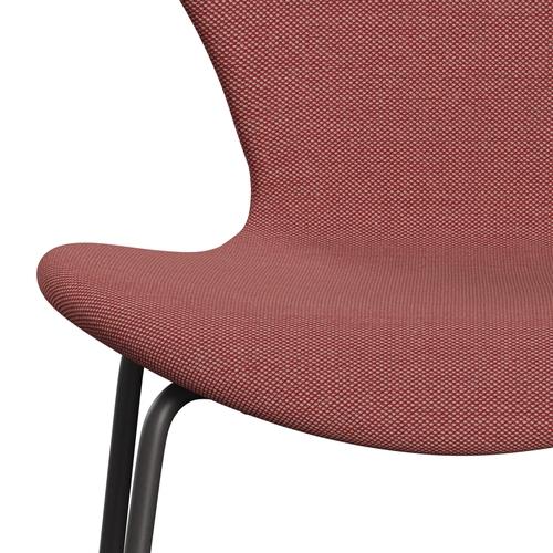 Fritz Hansen 3107 Židle plné čalounění, teplé grafitové/Steelcut Trio Pink/Red/Black