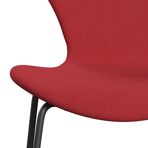 Fritz Hansen 3107 židle plné čalounění, teplé grafitové/Steelcut trio Red