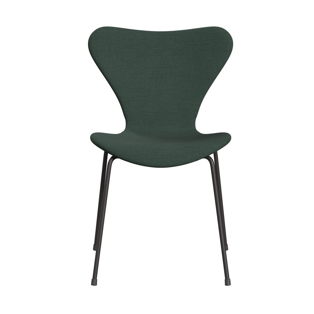 Fritz Hansen 3107 Židle plné čalounění, teplé grafitové/Steelcut Trio Dusty Green