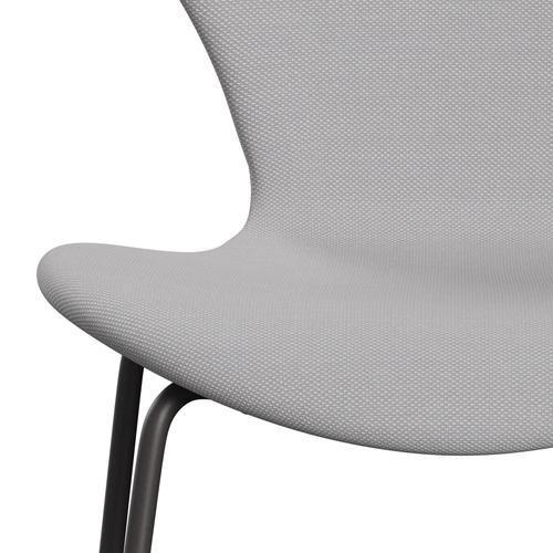 Fritz Hansen 3107 židle plné čalounění, teplé grafitové/Steelcut Trio White & Light Grey