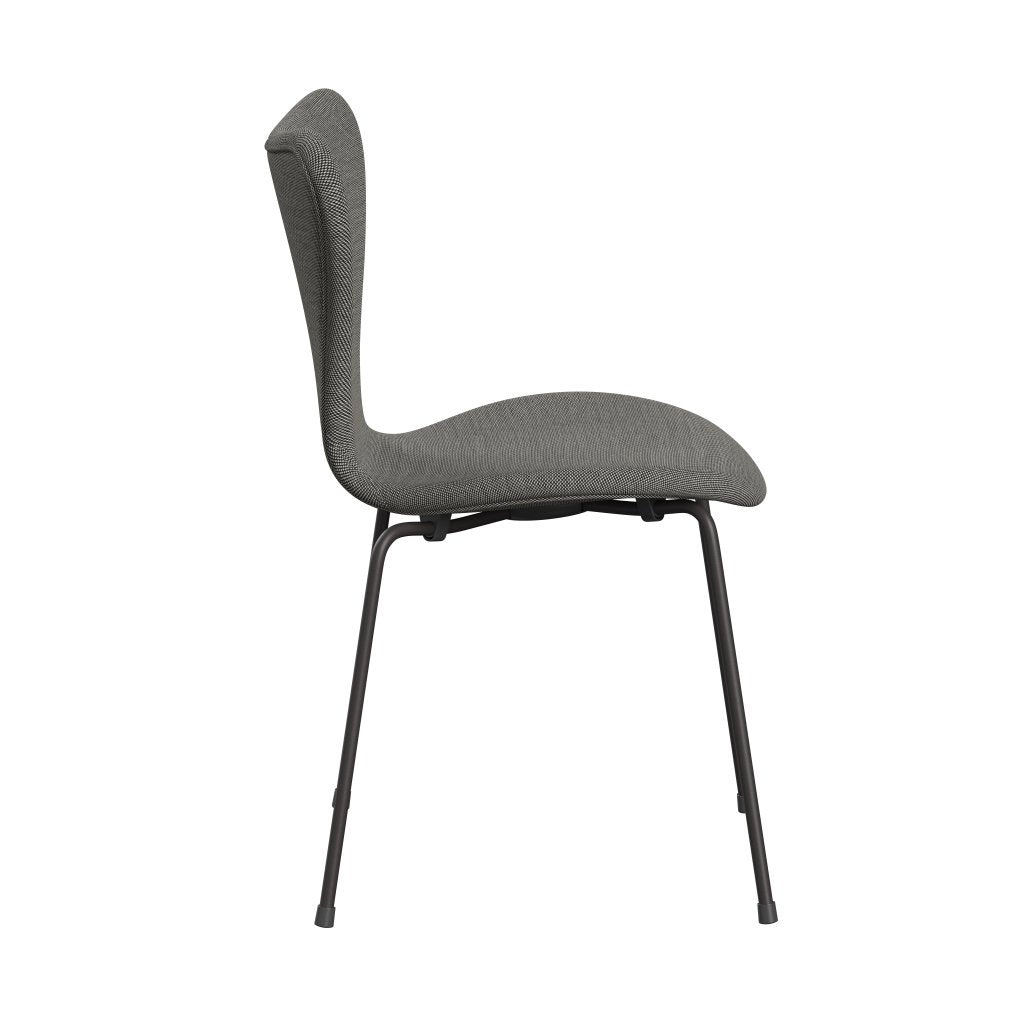 Fritz Hansen 3107 židle plné čalounění, teplé grafitové/Steelcut Trio White/Black