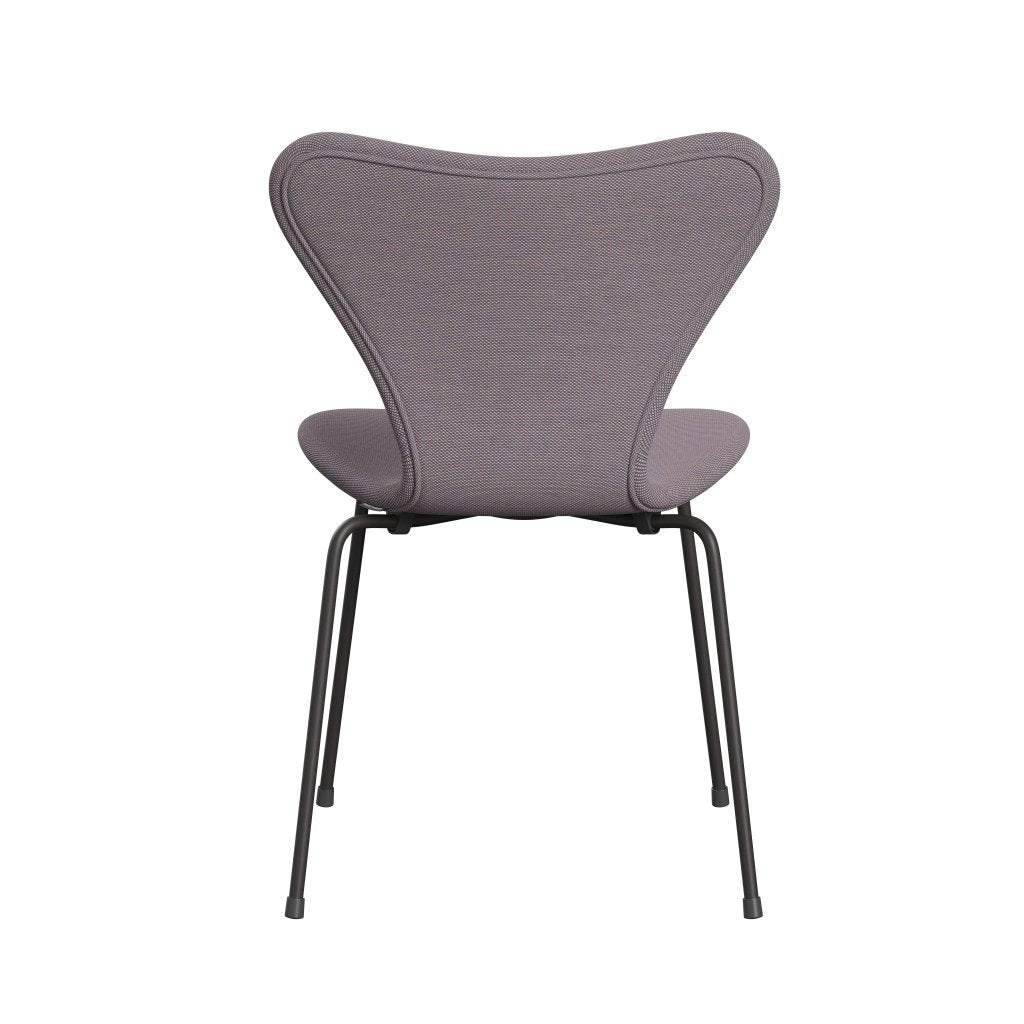 Fritz Hansen 3107 Chair Full Upholstery, Warm Graphite/Steelcut Trio White/Violet