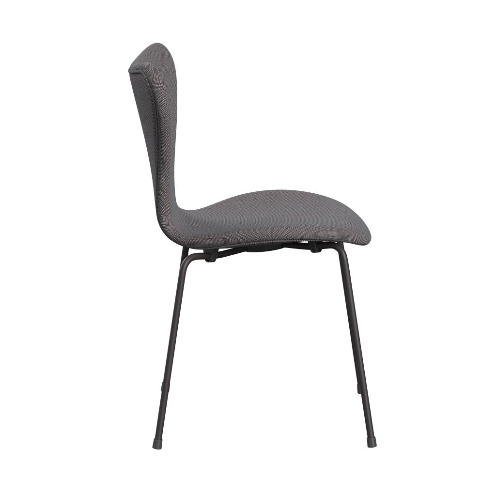 Fritz Hansen 3107 židle plné čalounění, teplé grafitové/Steelcut Trio Soft Blue/Brown/Black