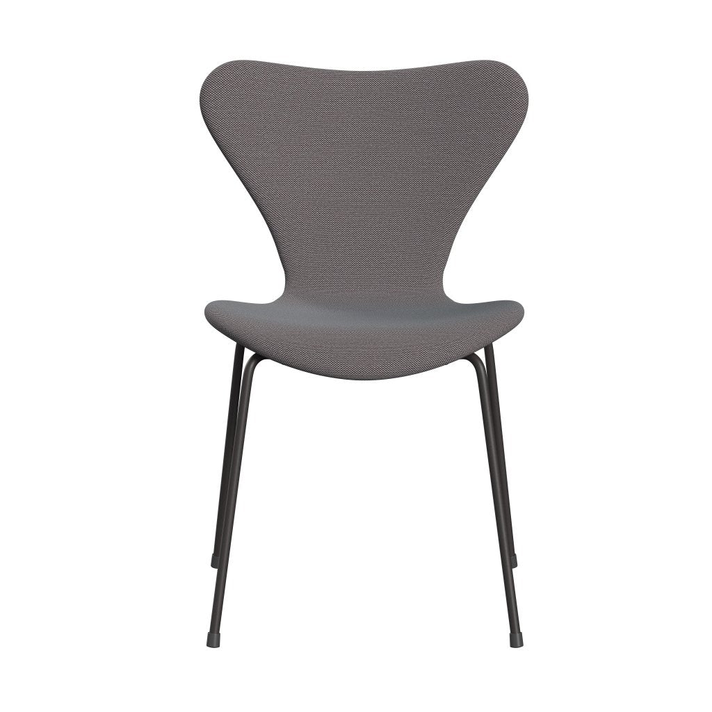 Fritz Hansen 3107 židle plné čalounění, teplé grafitové/Steelcut Trio Soft Blue/Brown/Black