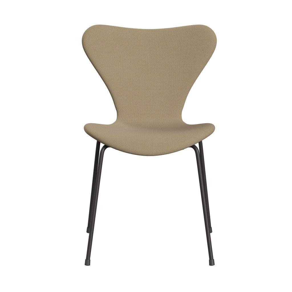 Fritz Hansen 3107 židle plné čalounění, teplé grafitové/Steelcut trio Soft Yellow