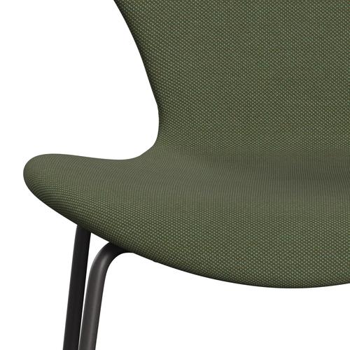 Fritz Hansen 3107 Židle plné čalounění, teplé grafitové/Steelcut Trio Soft Green