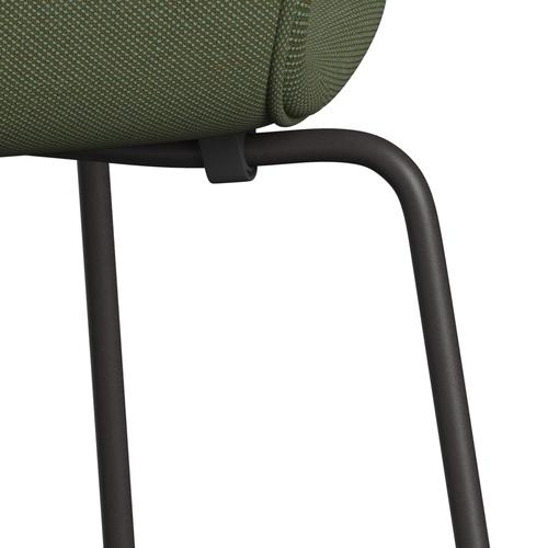 Fritz Hansen 3107 Židle plné čalounění, teplé grafitové/Steelcut Trio Soft Green