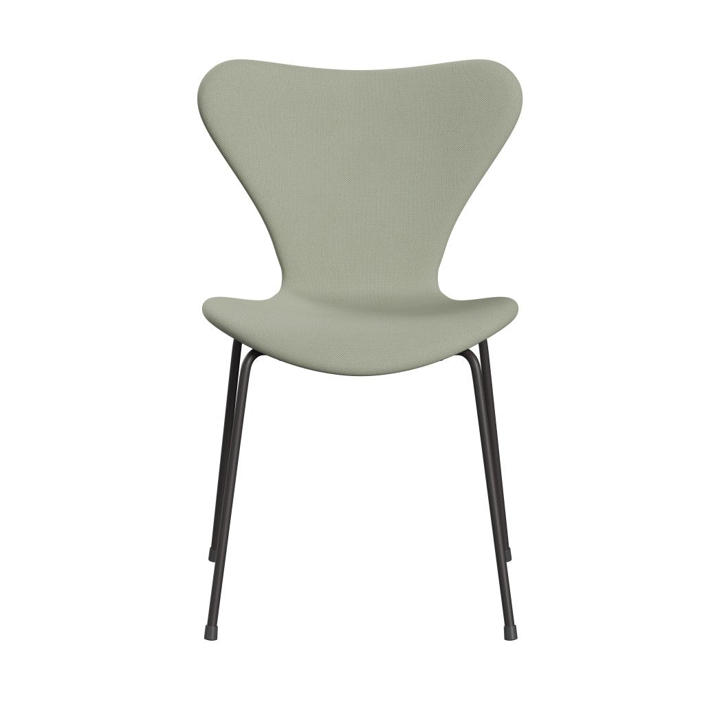 Fritz Hansen 3107 Chair Full Upholstery, Warm Graphite/Steelcut Turquoise Light