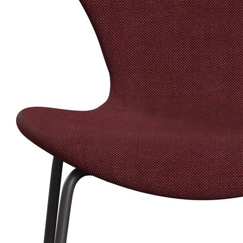 Fritz Hansen 3107 židle plné čalounění, teplý grafit/Sunniva 2 Burgundsko