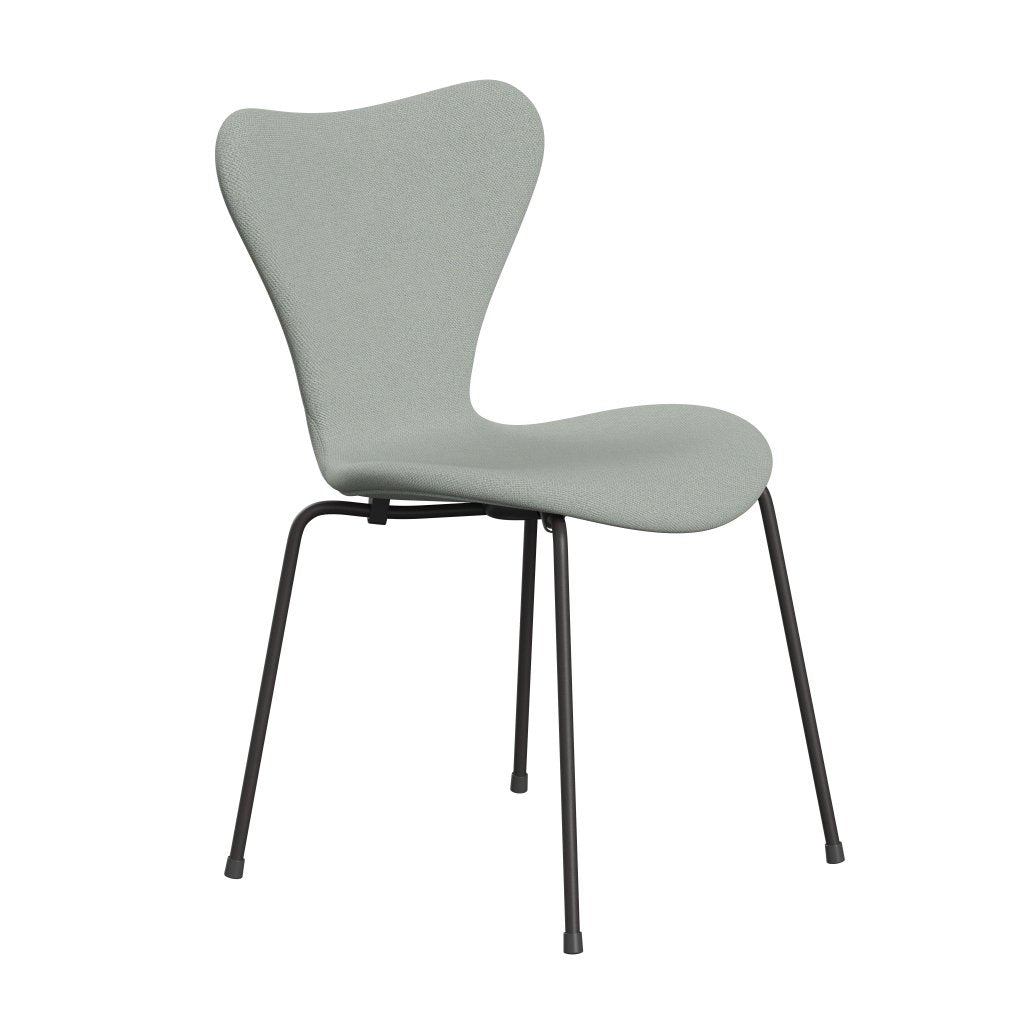 Fritz Hansen 3107 Chair Full Upholstery, Warm Graphite/Sunniva 2 Mint Green