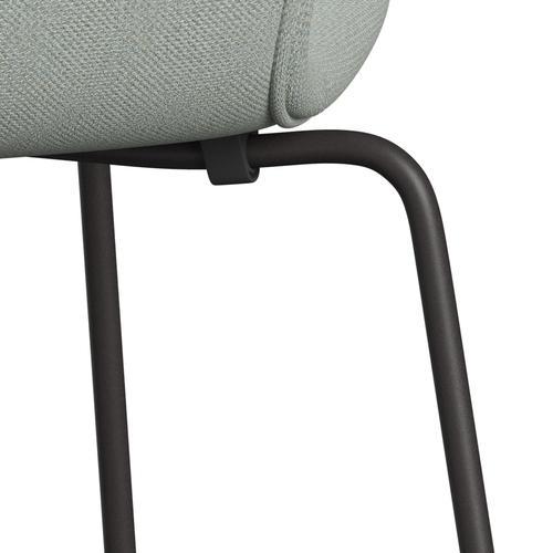 Fritz Hansen 3107 Chair Full Upholstery, Warm Graphite/Sunniva 2 Mint Green