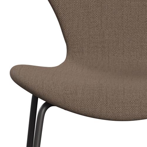 Fritz Hansen 3107 židle plné čalounění, teplý grafit/sunniva 2 čokoláda/opálení