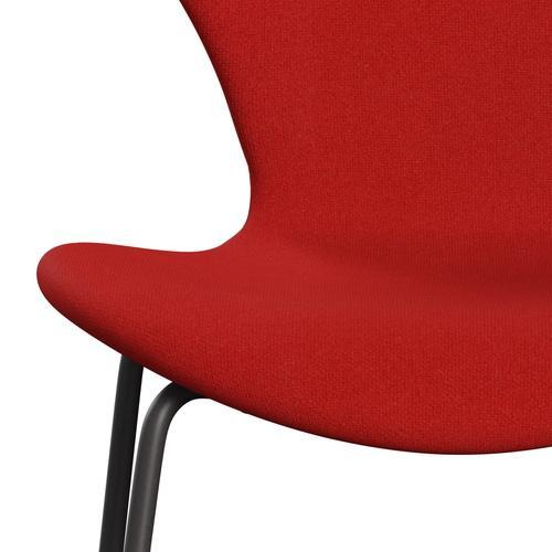 Fritz Hansen 3107 Chair Full Upholstery, Warm Graphite/Tonus Orange/Red