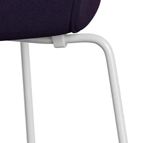 Fritz Hansen 3107 Chair Full Upholstery, White/Canvas Navy Blue