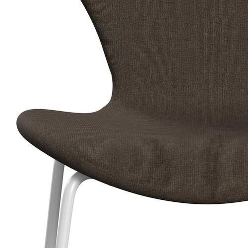 Fritz Hansen 3107 židle plné čalounění, bílá/plátno vojenské zelené